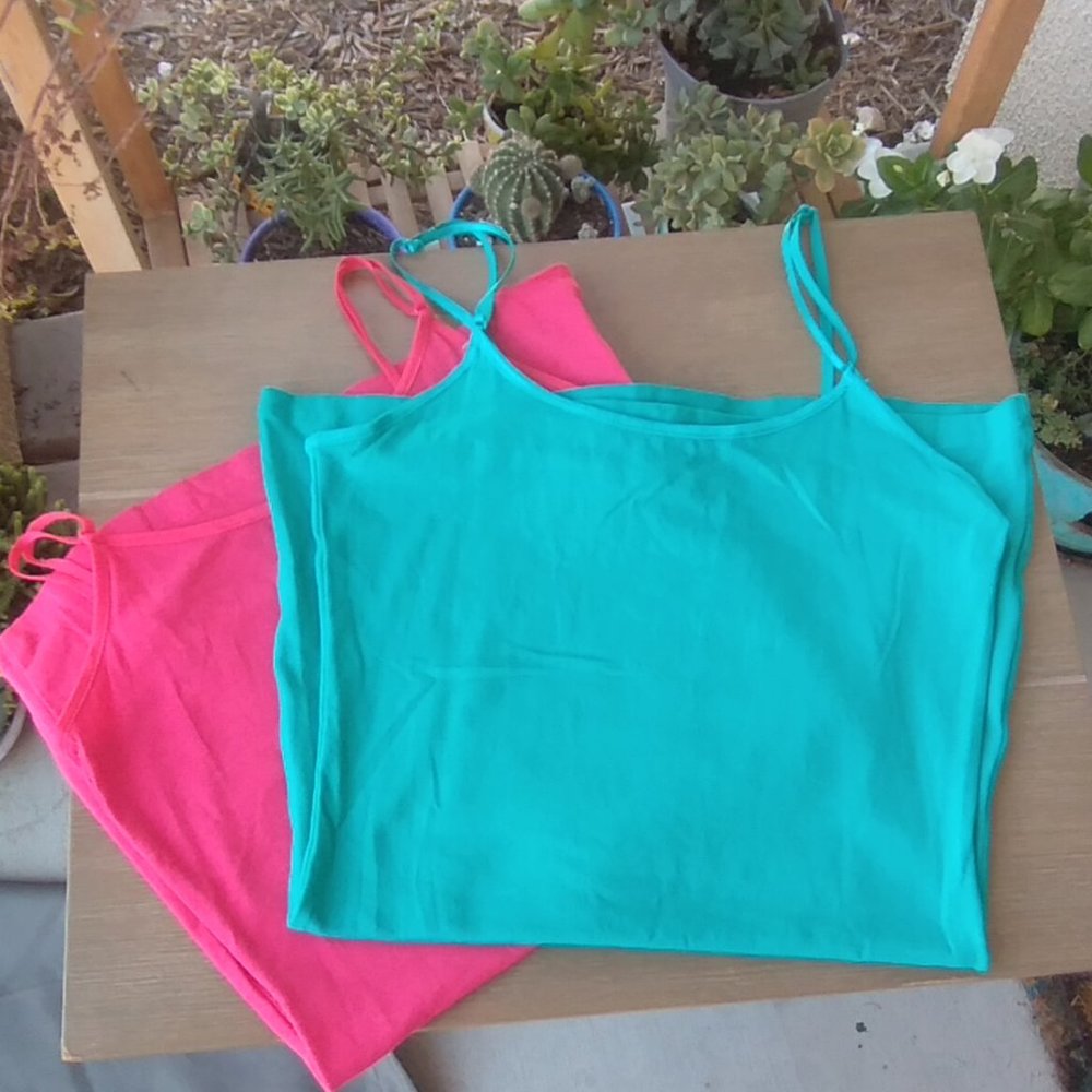 2 Zenana Camisoles For Ladies Fuchsia And Mint Size Small